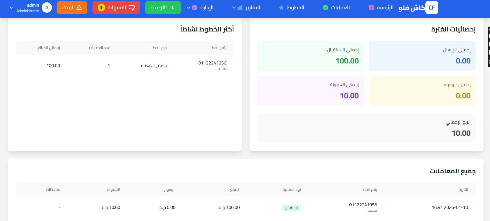 شاشة التقارير